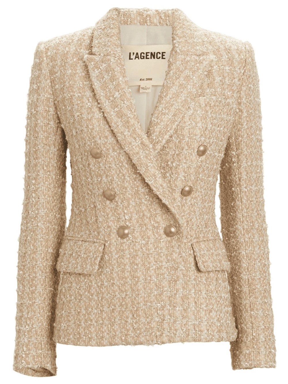 L’Agence Rose Gold Tweed Blazer